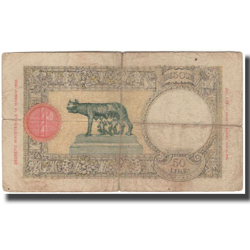 Banknot, Włochy, 50 Lire, KM:54b, VG(8-10)