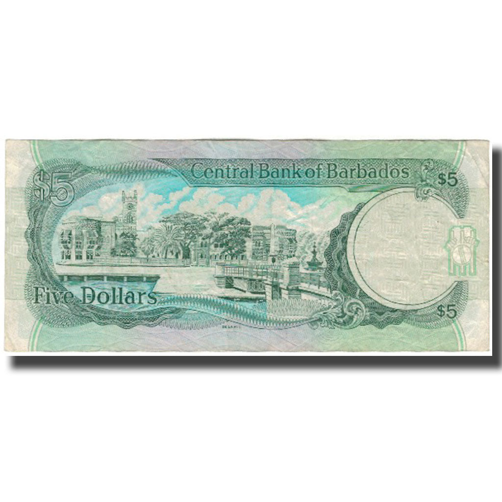 Billete, 5 Dollars, Barbados, KM:43, BC