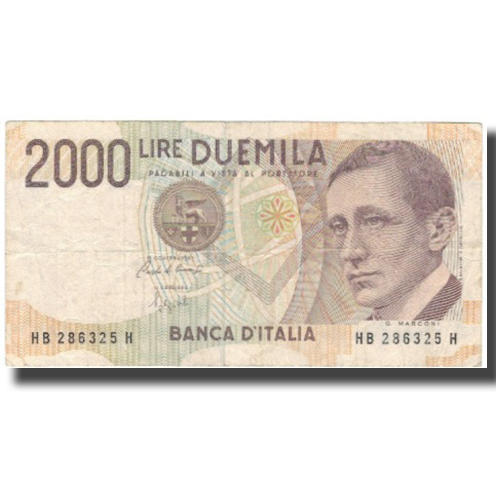 Banconote, Italia, 2000 Lire, KM:115, MB