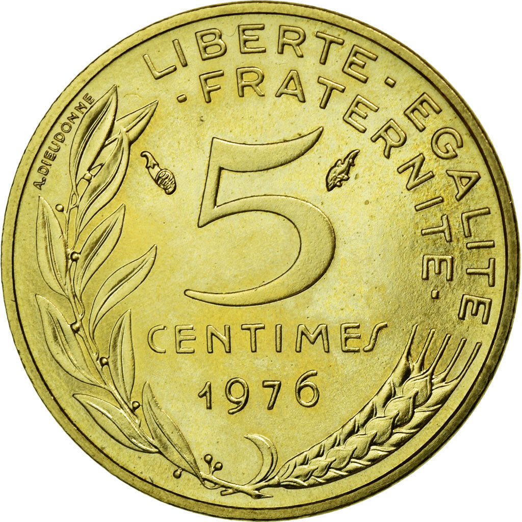 Monnaie, France, Marianne, 5 Centimes, 1976, Paris, FDC, Aluminum-Bronze