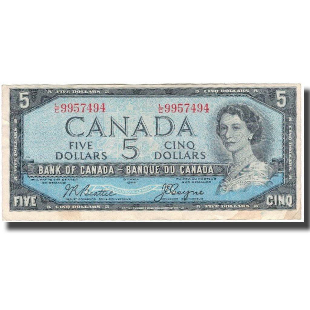 Banknot, Canada, 5 Dollars, 1954, KM:77b, EF(40-45)