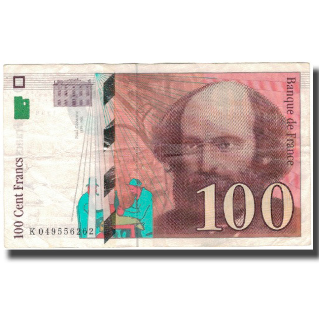 France, 100 Francs, Cézanne, 1998, EF(40-45), Fayette:74.2, KM:158a