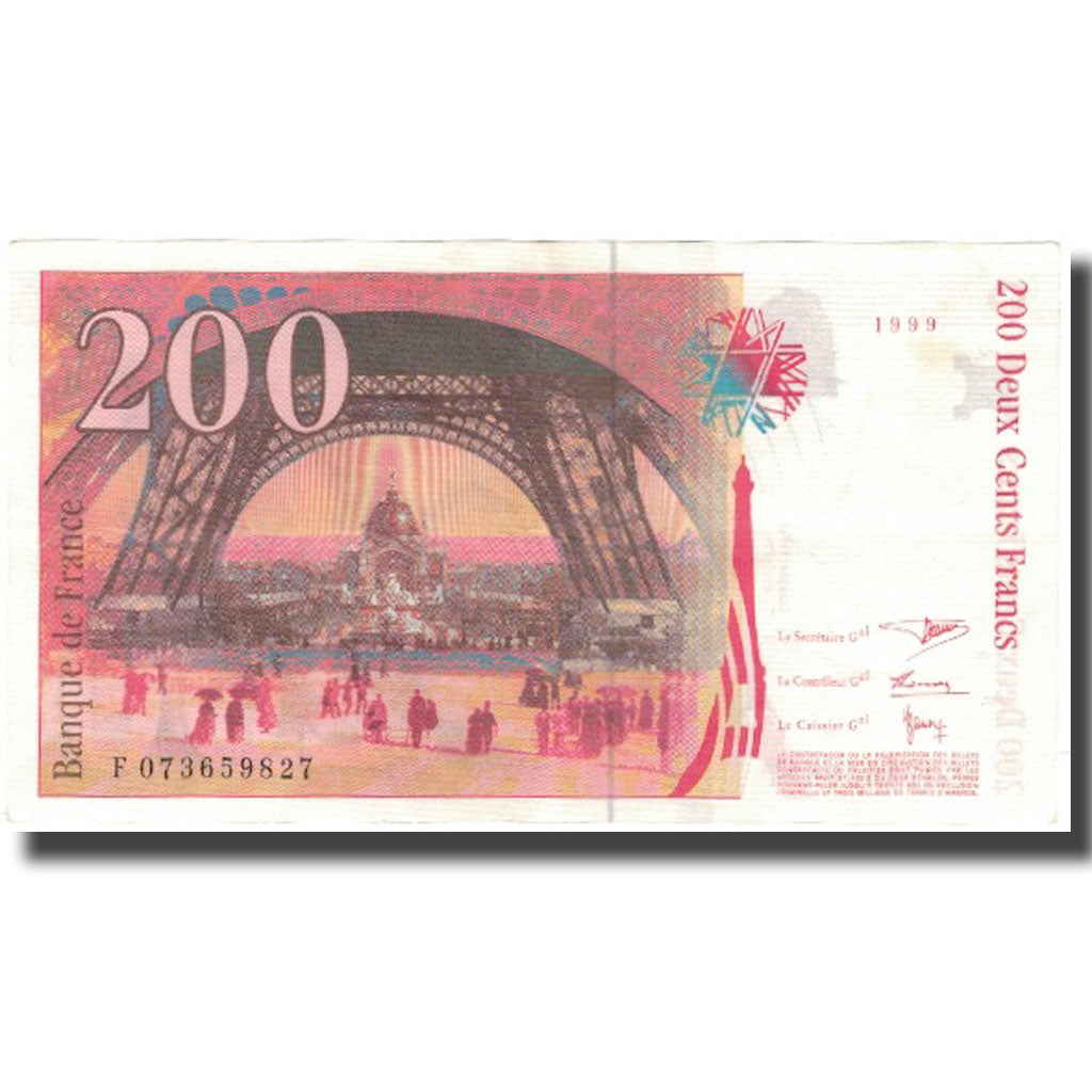France, 200 Francs, Eiffel, 1999, AU(50-53), Fayette:75.5, KM:159c