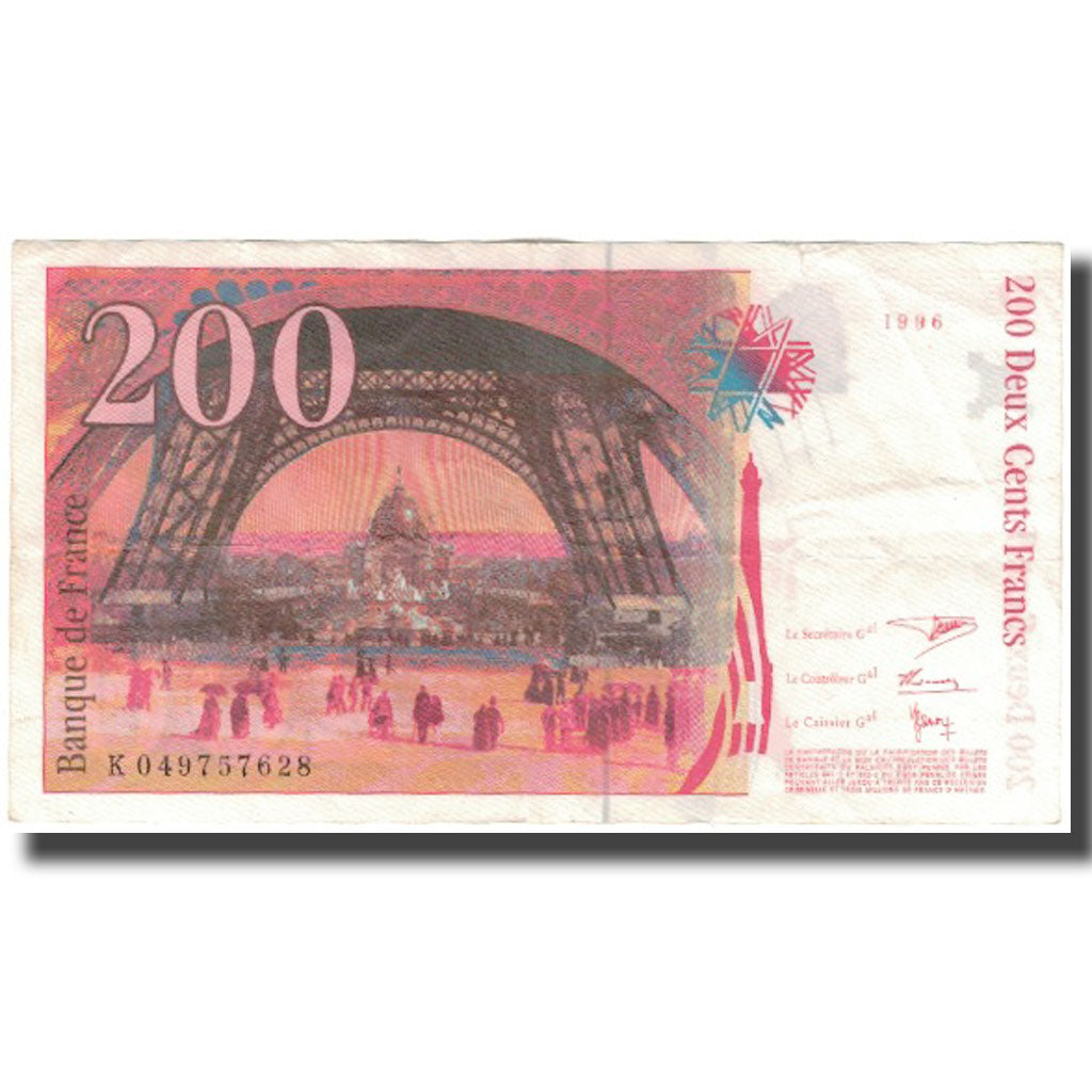 France, 200 Francs, Eiffel, 1996, EF(40-45), Fayette:75.3a, KM:159b
