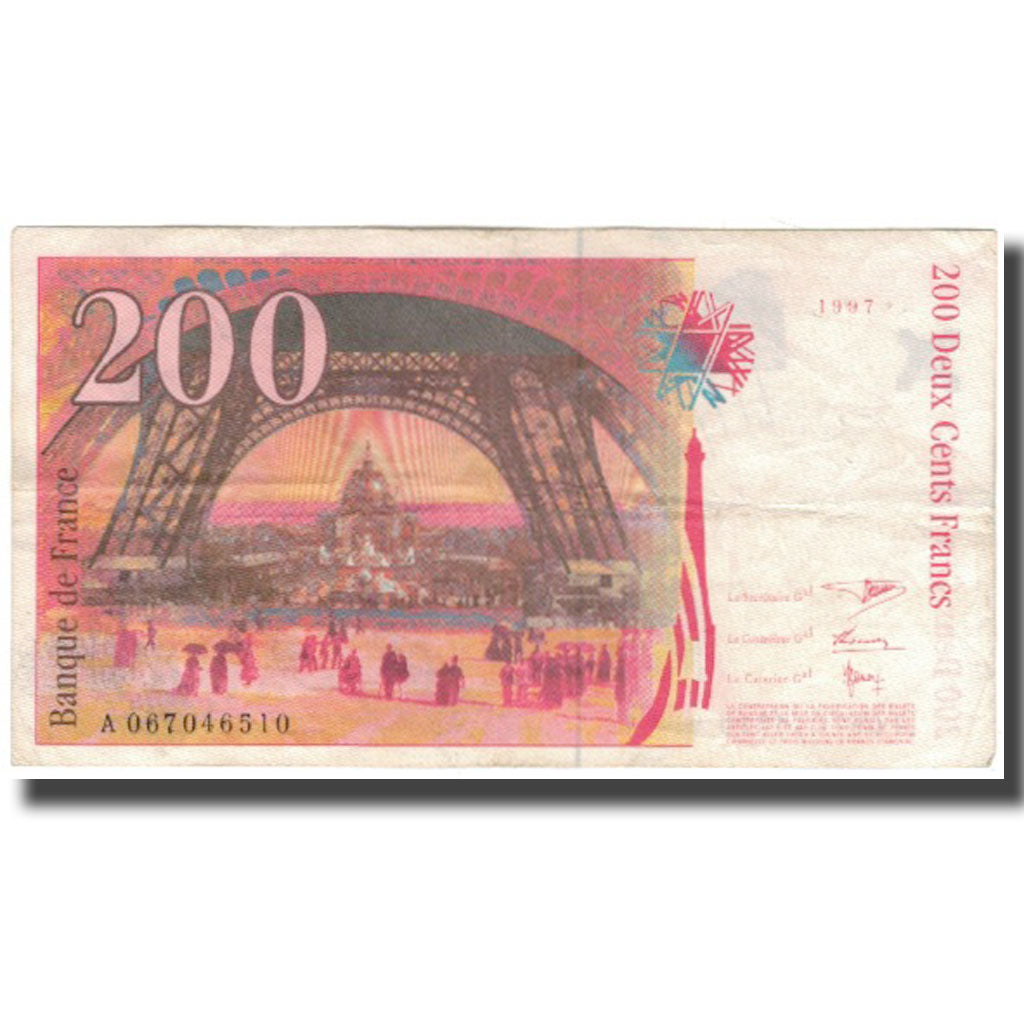 France, 200 Francs, Eiffel, 1997, VF(30-35), Fayette:75.4b, KM:159b