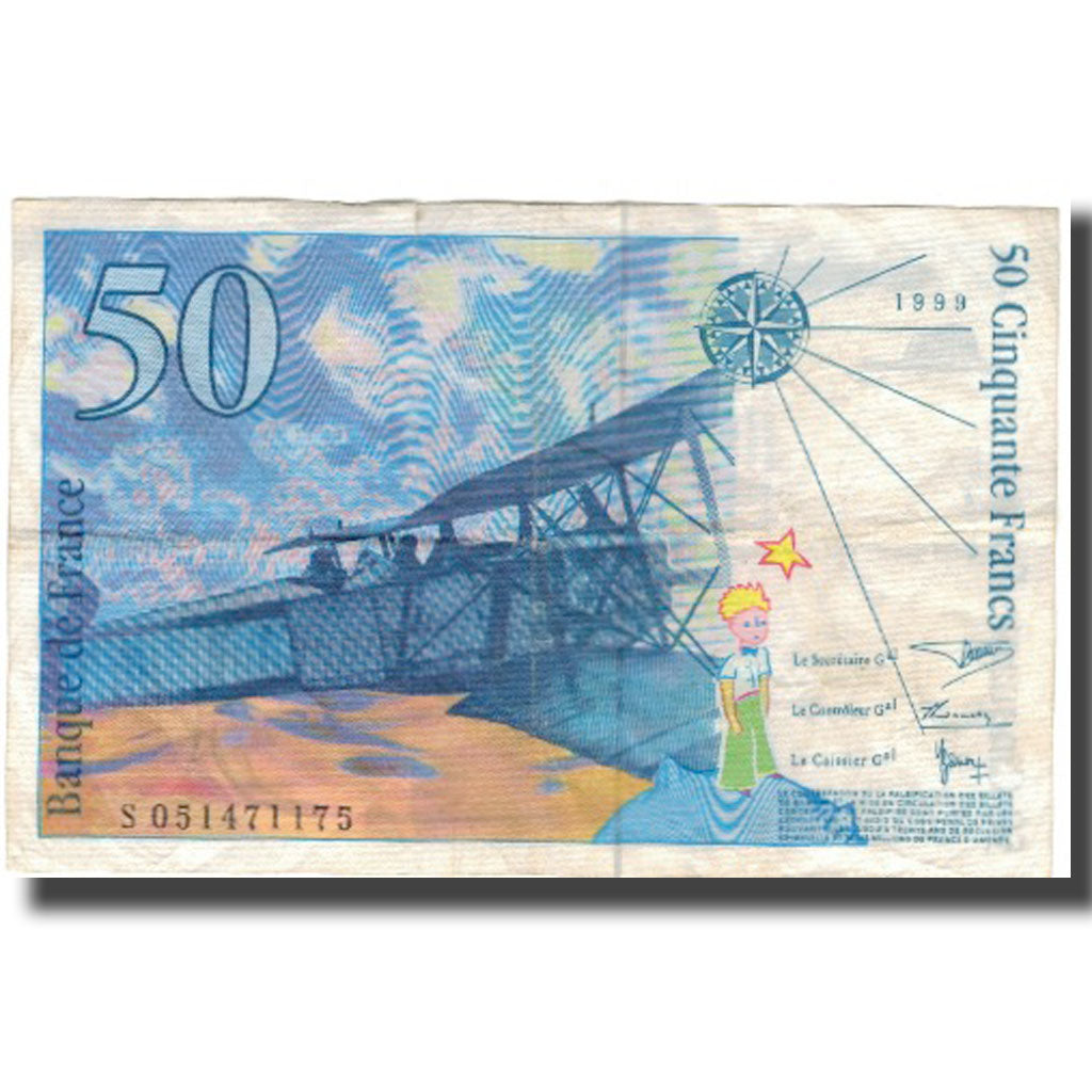 Francia, 50 Francs, St Exupéry, 1999, BC, Fayette:73.5, KM:157Ad