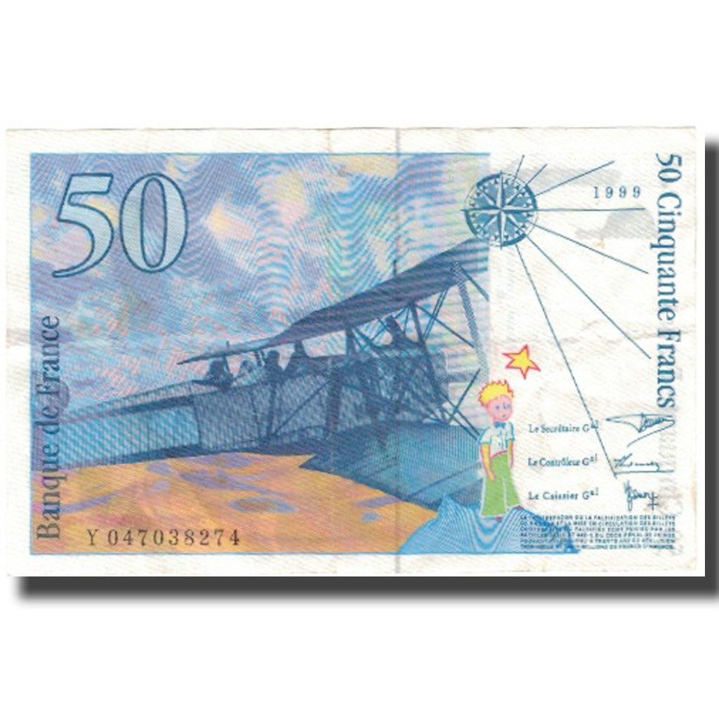 Francja, 50 Francs, St Exupéry, 1999, EF(40-45), Fayette:73.5, KM:157Ad