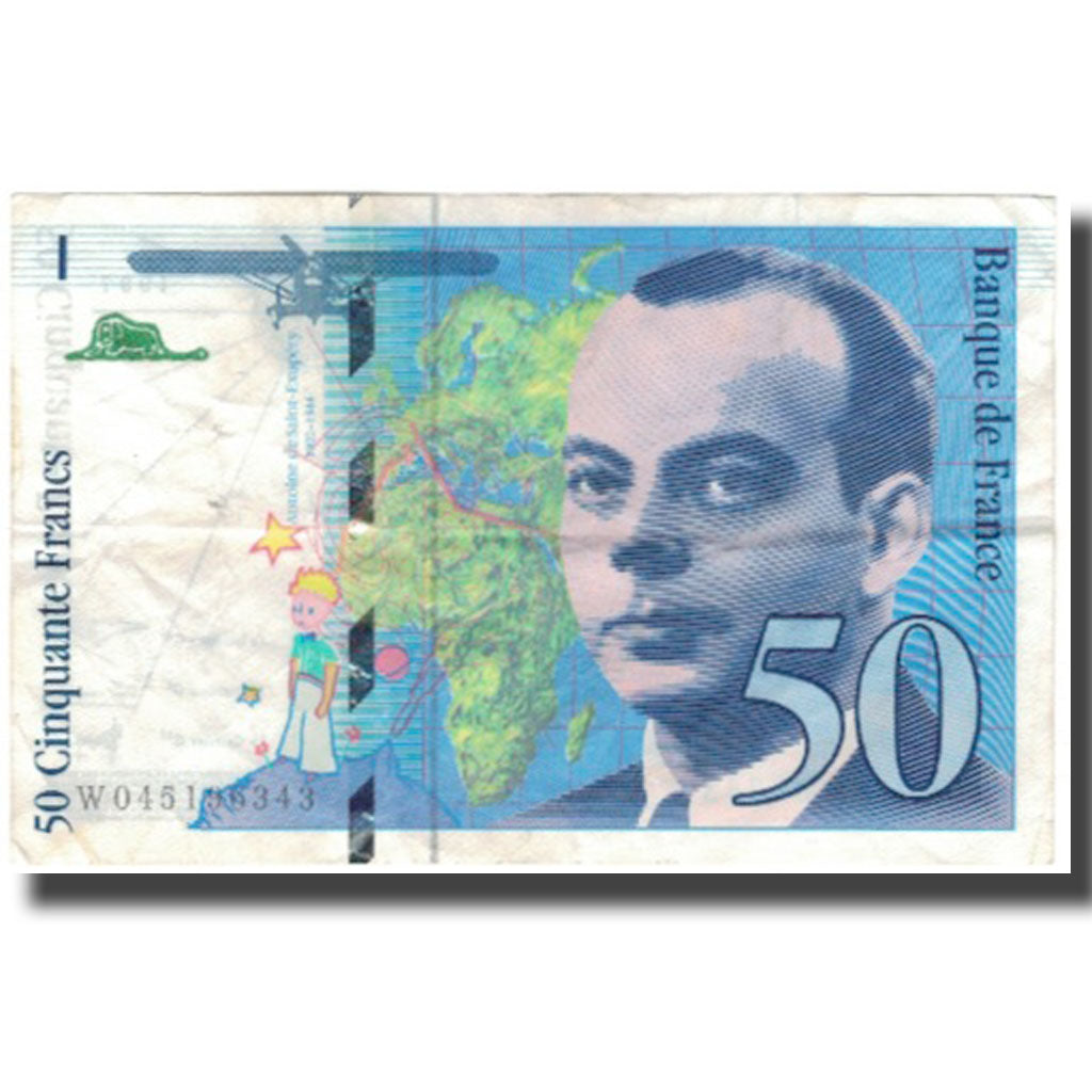 France, 50 Francs, St Exupéry, 1997, VF(20-25), Fayette:73.4, KM:157Ad
