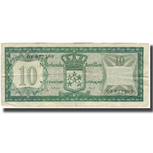 Nota, Antilhas Neerlandesas, 10 Gulden, 1972, KM:9b, VG(8-10)