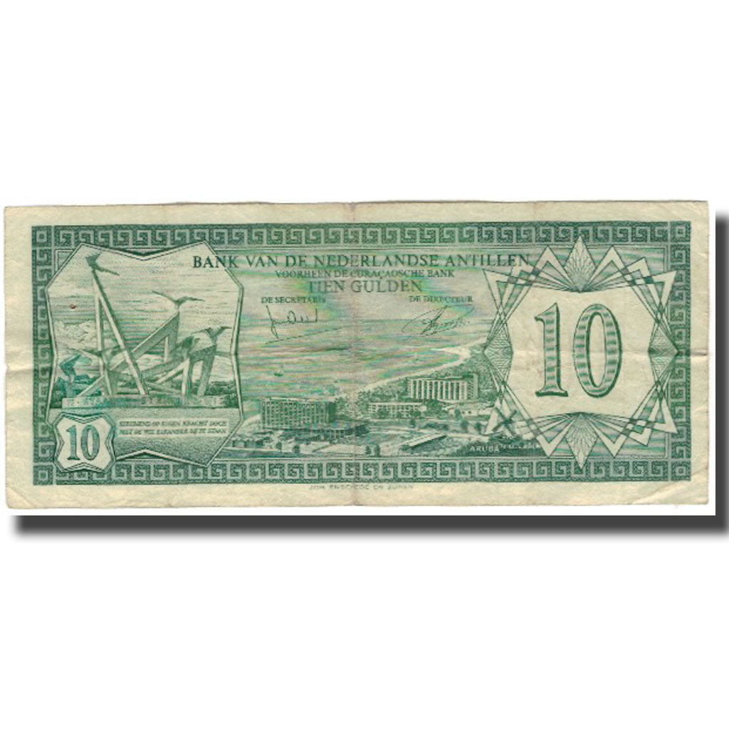Banknote, Netherlands Antilles, 10 Gulden, 1972, KM:9b, VG(8-10)