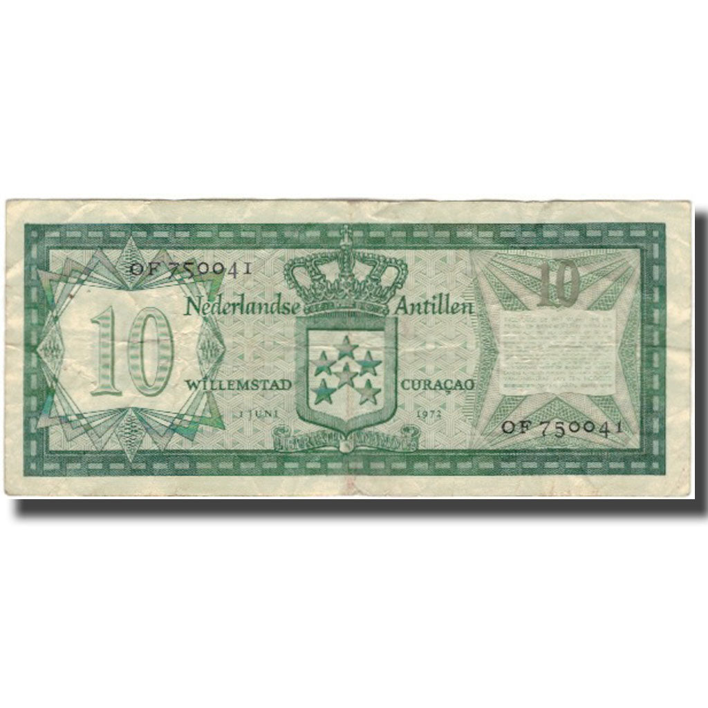 Billet, Netherlands Antilles, 10 Gulden, 1972, KM:9b, B