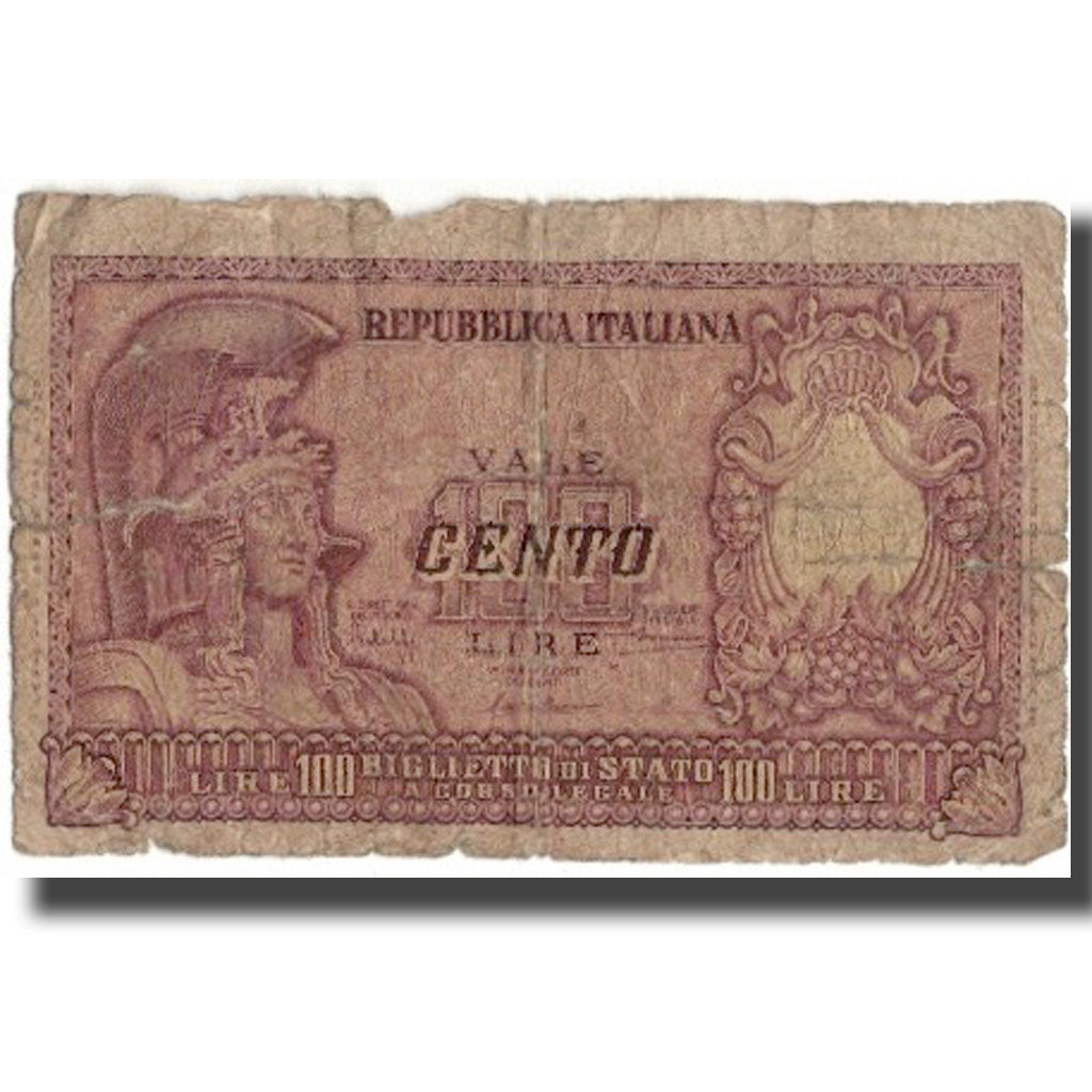 Banknot, Włochy, 100 Lire, KM:92a, AG(1-3)