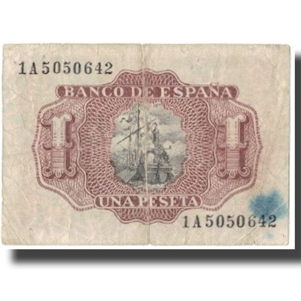 Banknote, Spain, 1 Peseta, 1953-07-22, KM:144a, VG(8-10)