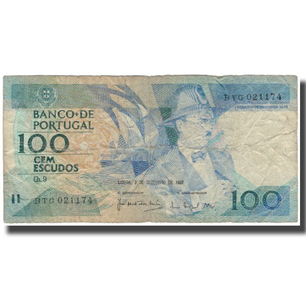 Banknote, Portugal, 100 Escudos, 1987-12-03, KM:179b, VG(8-10)