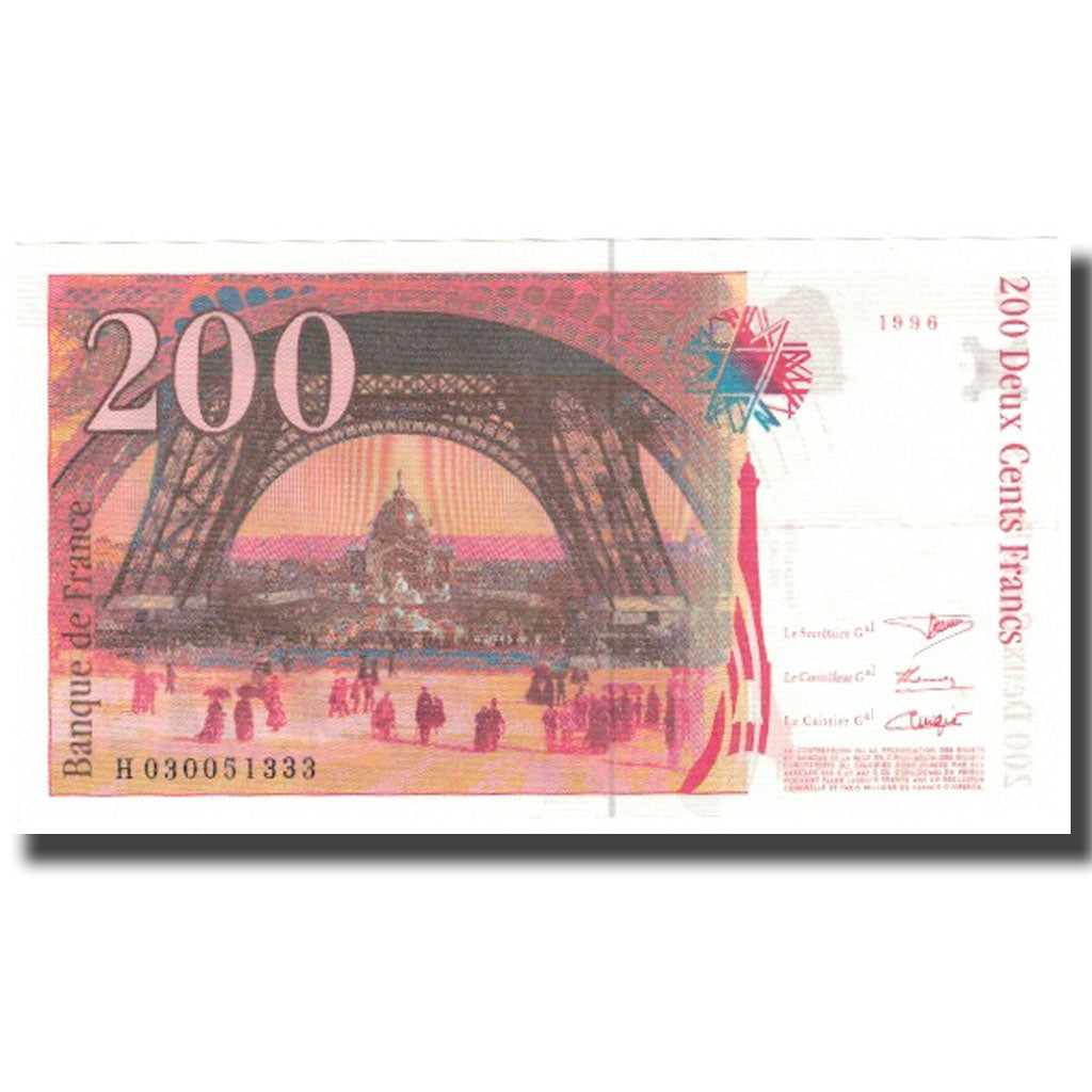 France, 200 Francs, Eiffel, 1996, SUP, Fayette:75.2, KM:159a