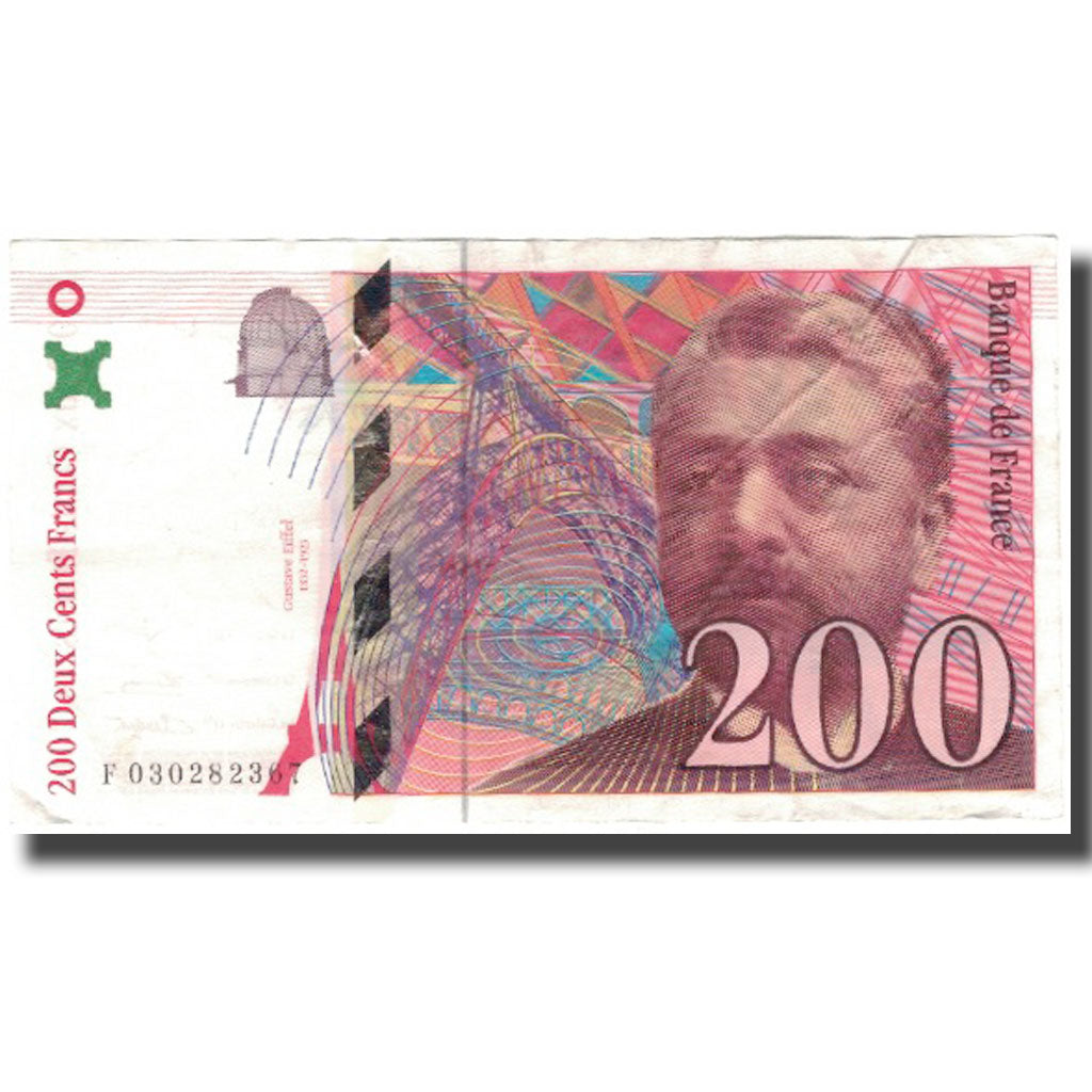 France, 200 Francs, Eiffel, 1996, VG(8-10), Fayette:75.2, KM:159a