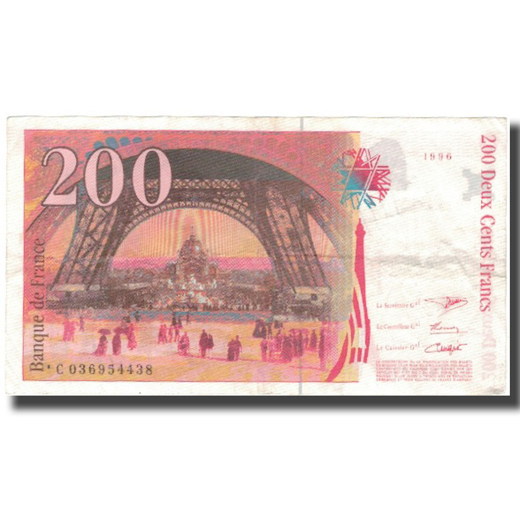 France, 200 Francs, Eiffel, 1996, EF(40-45), Fayette:75.2, KM:159a