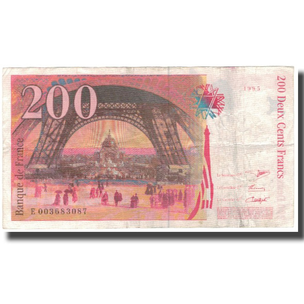 France, 200 Francs, Eiffel, 1995, TB, Fayette:75.1, KM:159a