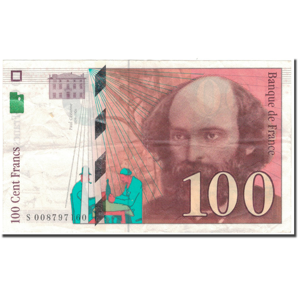 France, 100 Francs, Cézanne, 1997, EF(40-45), Fayette:74.1, KM:158a