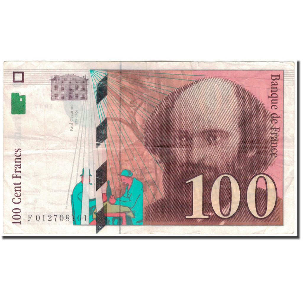 France, 100 Francs, Cézanne, 1997, EF(40-45), Fayette:74.1, KM:158a