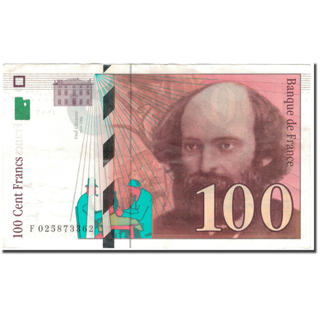 France, 100 Francs, Cézanne, 1997, EF(40-45), Fayette:74.1, KM:158a