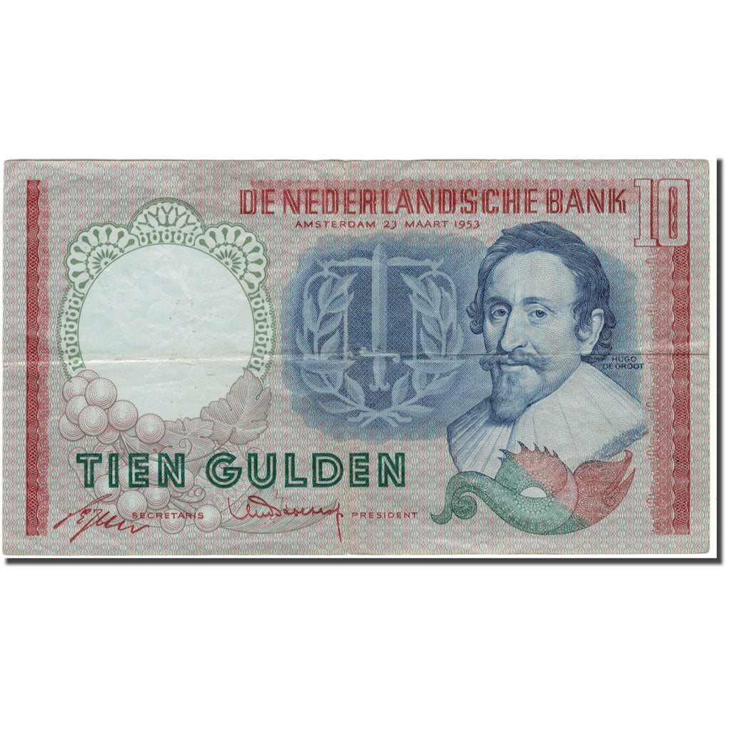 Banknote, Netherlands, 10 Gulden, 1953-03-23, KM:85, VF(20-25)