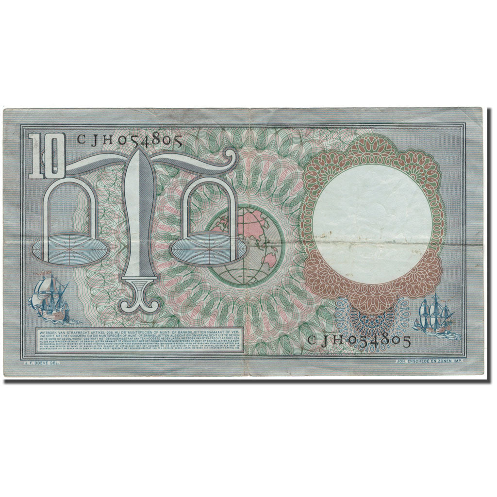 Banknote, Netherlands, 10 Gulden, 1953-03-23, KM:85, VF(20-25)