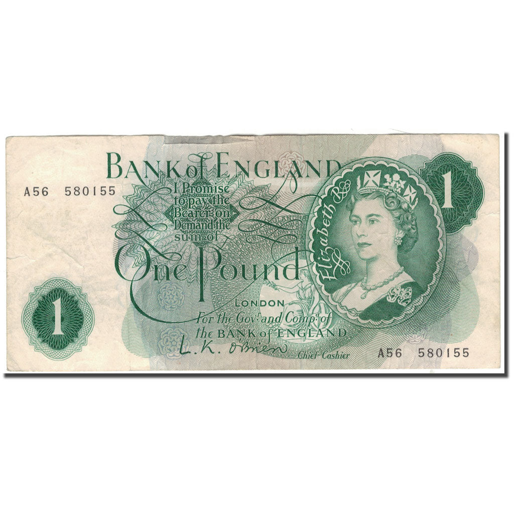 Nota, Grã-Bretanha, 1 Pound, KM:374a, VF(20-25)