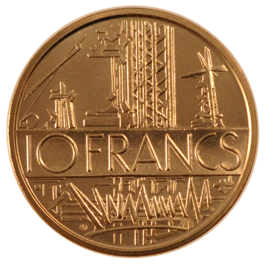 FRANCE, Mathieu, 10 Francs, 1974, KM #940, MS(65-70), Nickel-Brass, 26, Gadoury.