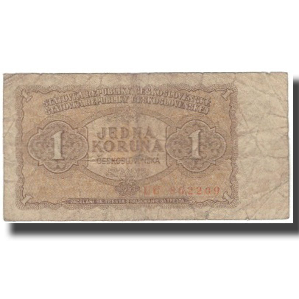 Nota, Checoslováquia, 1 Koruna, 1953, KM:78b, VG(8-10)