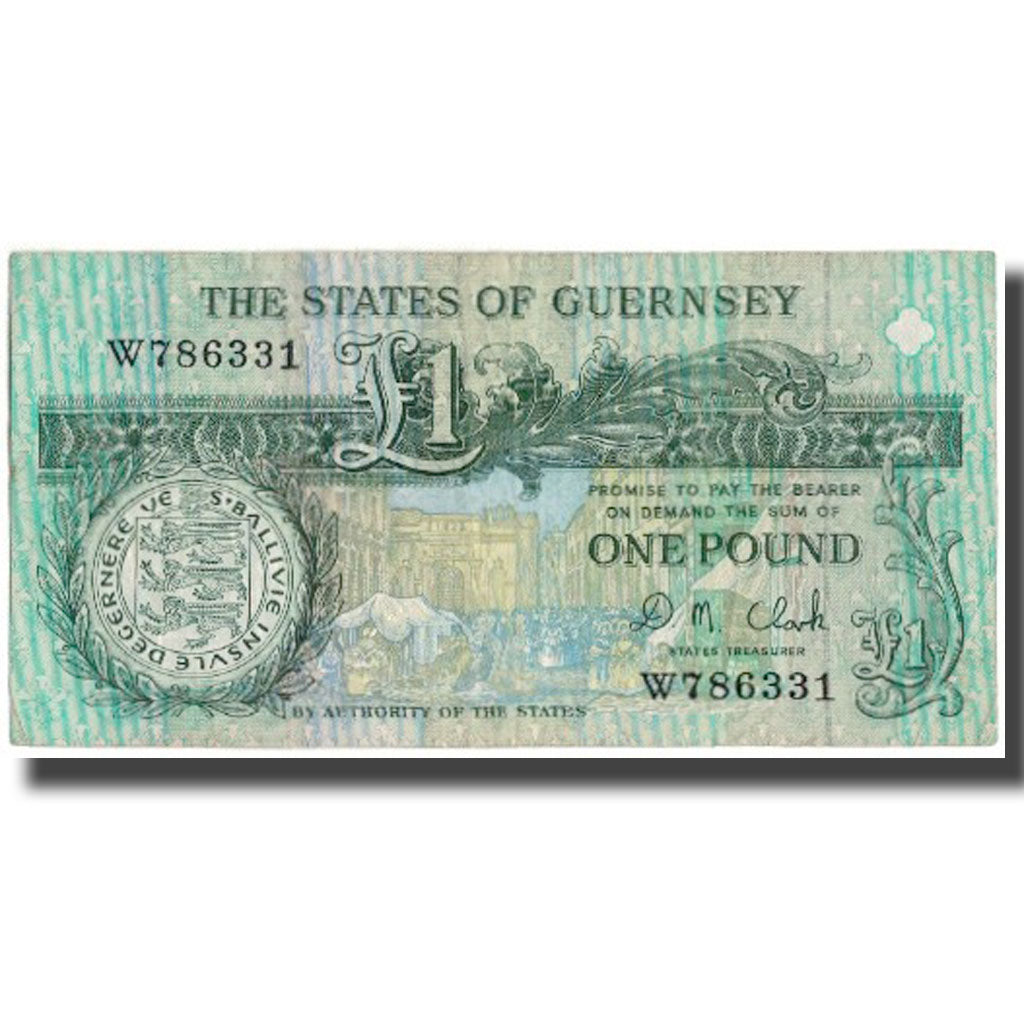 Billet, Guernsey, 1 Pound, KM:52c, TB+