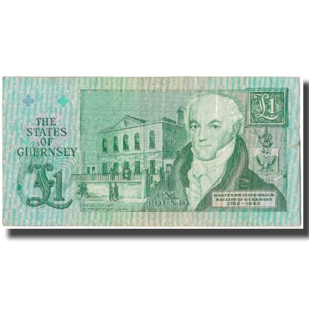 Billet, Guernsey, 1 Pound, KM:52c, TB+