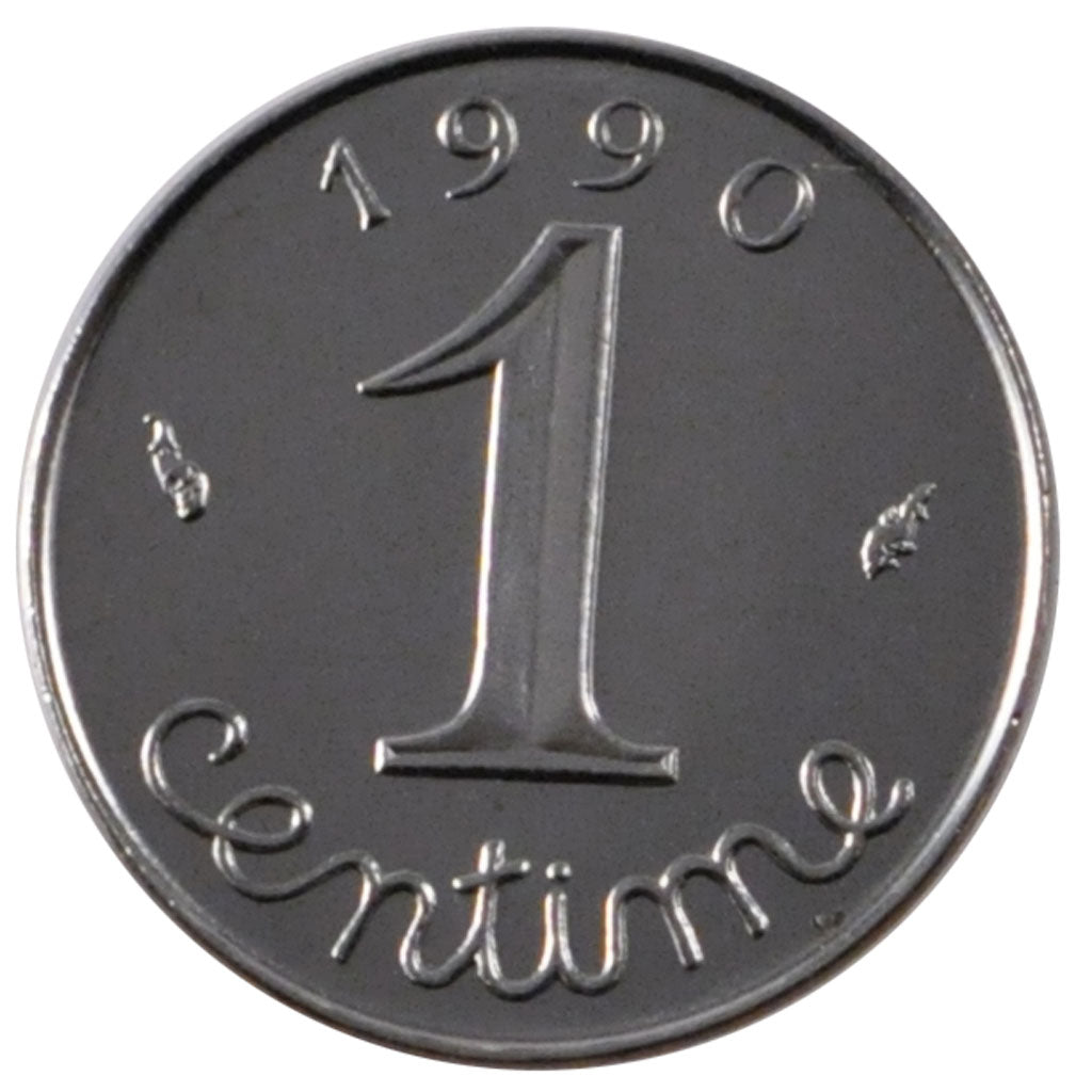 Francia, Épi, Centime, 1990, Paris, FDC, Acciaio inossidabile, Gadoury:91
