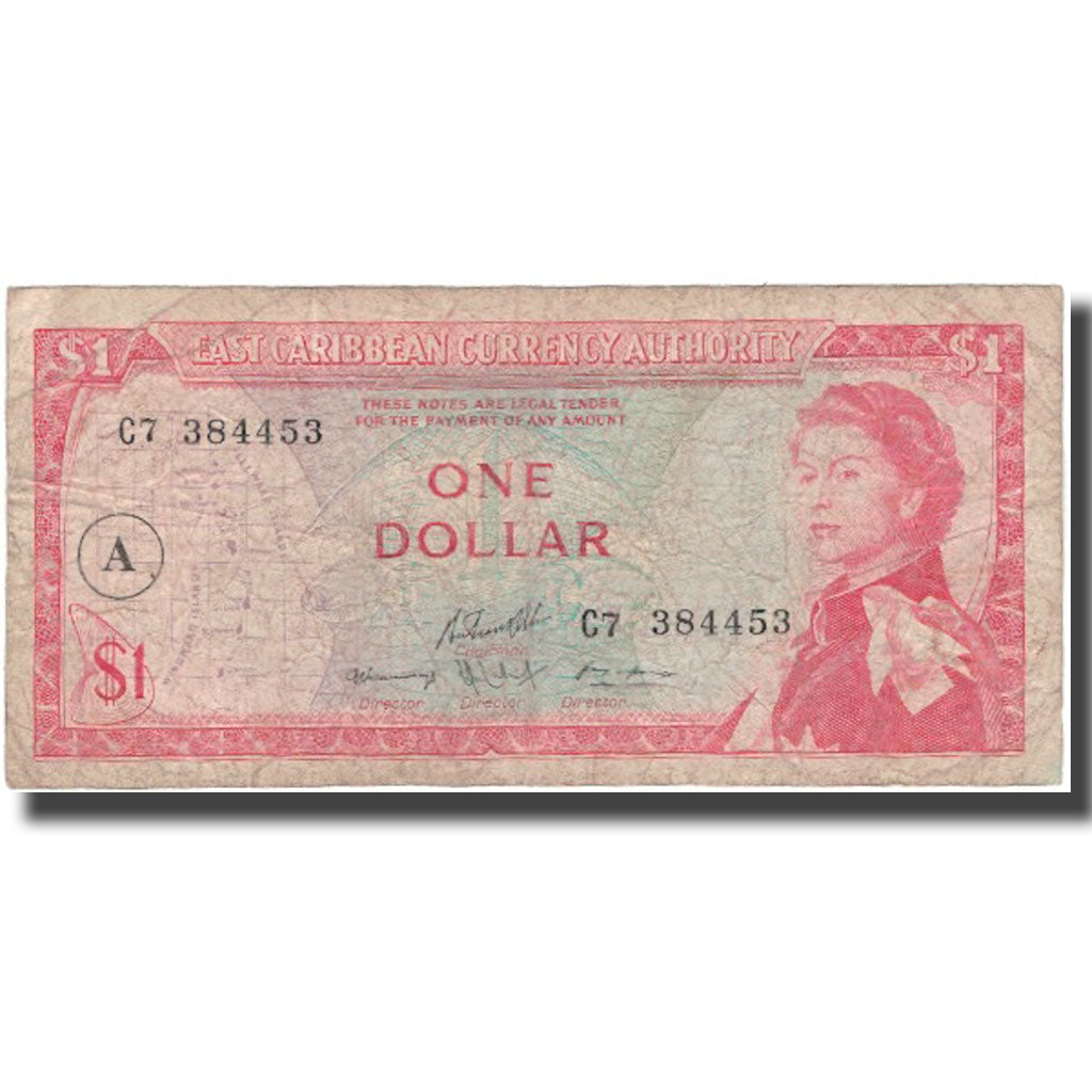 Banknote, East Caribbean States, 1 Dollar, KM:13h, VG(8-10)