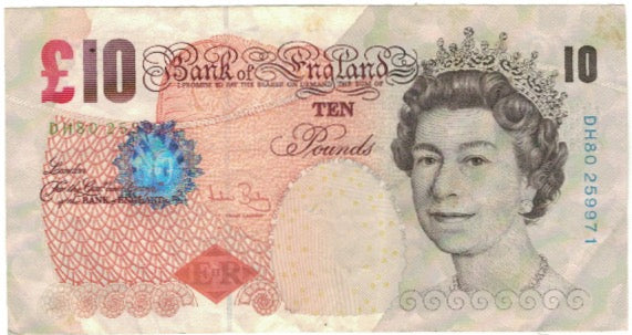 Billet, Grande-Bretagne, 10 Pounds, KM:389c, TB+