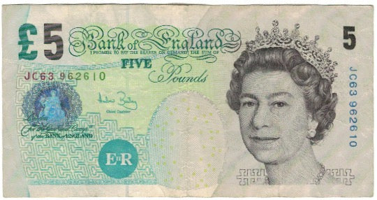 Billet, Grande-Bretagne, 5 Pounds, KM:391c, TB