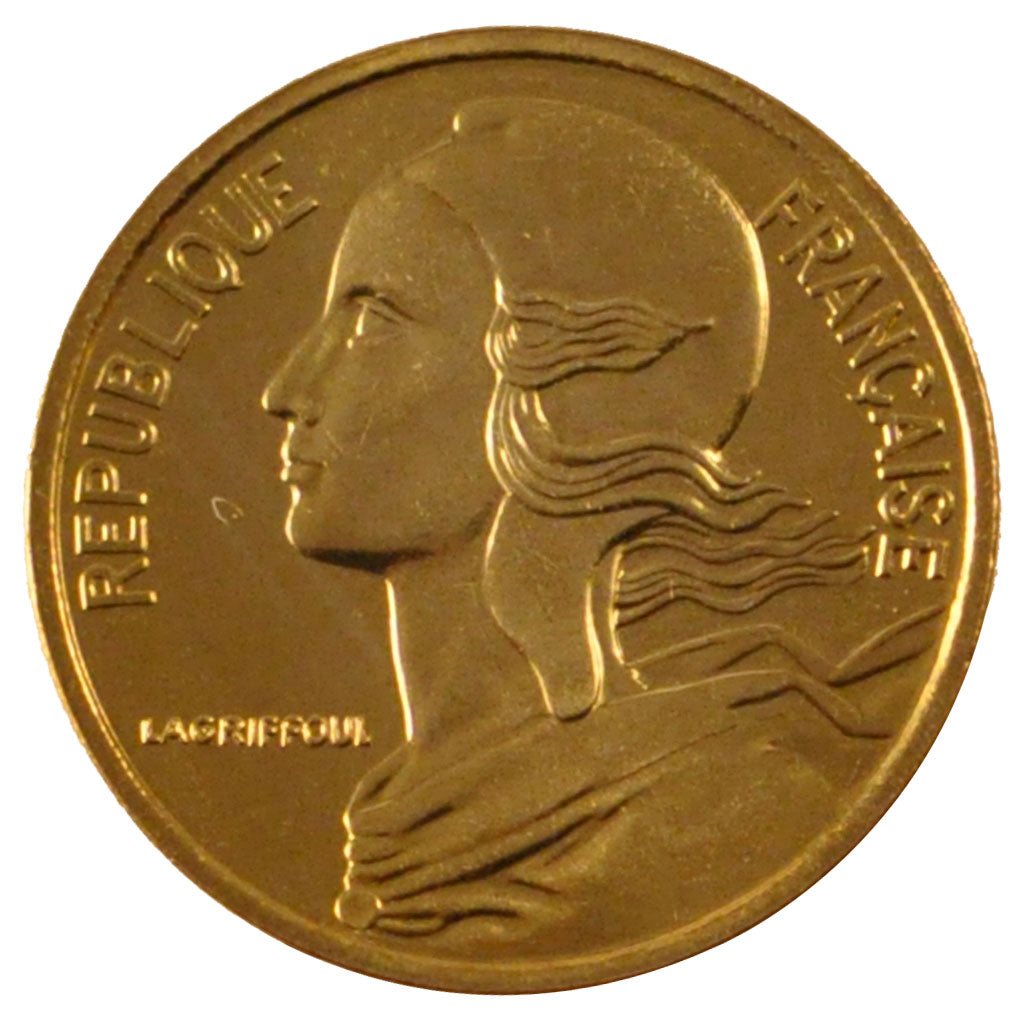FRANCE, Marianne, 5 Centimes, 1990, Paris, KM #933, MS(65-70), Aluminum-Bronze,.