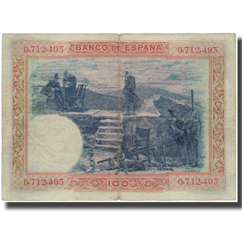 Banknot, Hiszpania, 100 Pesetas, 1925-07-01, KM:69a, VF(20-25)