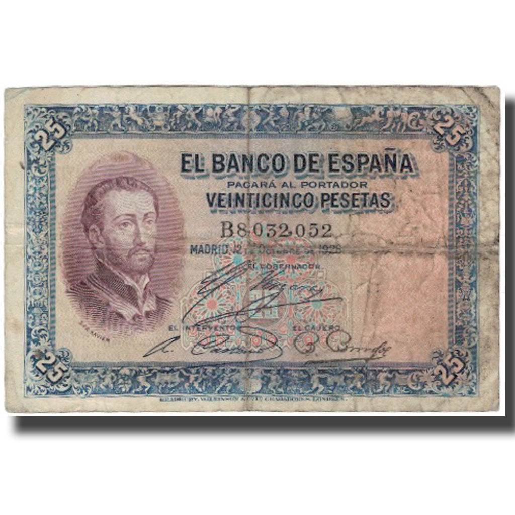 Banknote, Spain, 25 Pesetas, 1926-10-12, KM:71a, F(12-15)