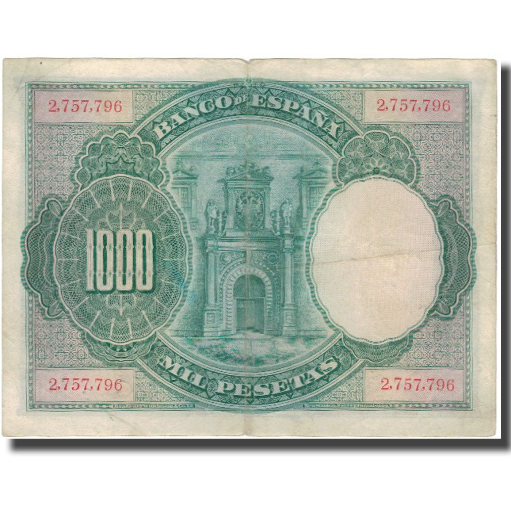Banknot, Hiszpania, 1000 Pesetas, 1925-07-01, KM:70a, VF(30-35)