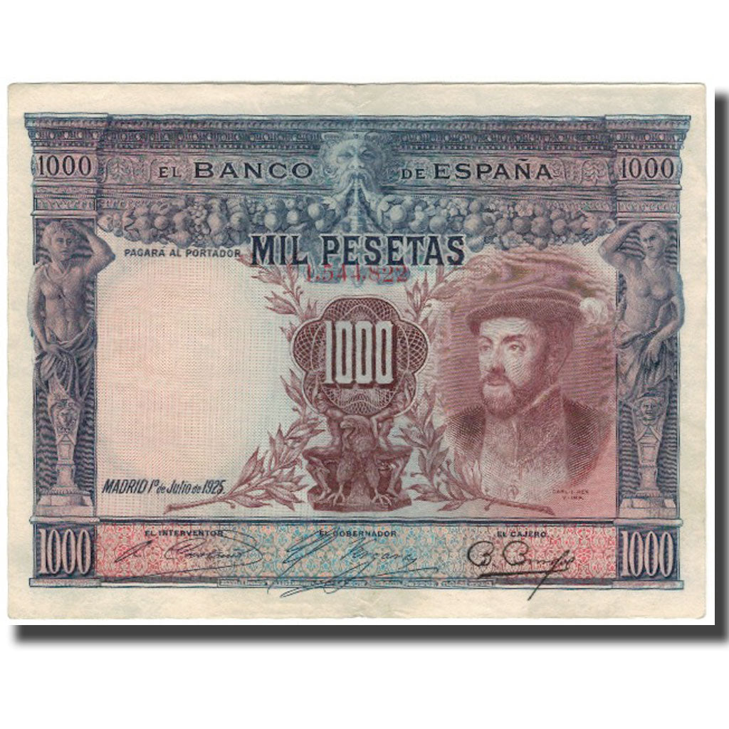 Banknot, Hiszpania, 1000 Pesetas, 1925-07-01, KM:70a, EF(40-45)