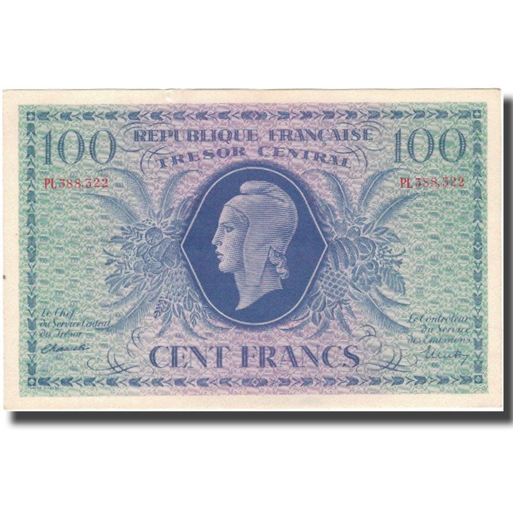 Francja, 100 Francs, Marianne, 1943-10-02, AU(50-53), Fayette:VF.06.1d, KM:105a