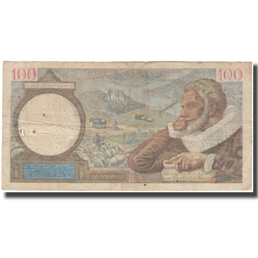 França, 100 Francs, Sully, 1940-02-22, VG(8-10), Fayette:26.23, KM:94