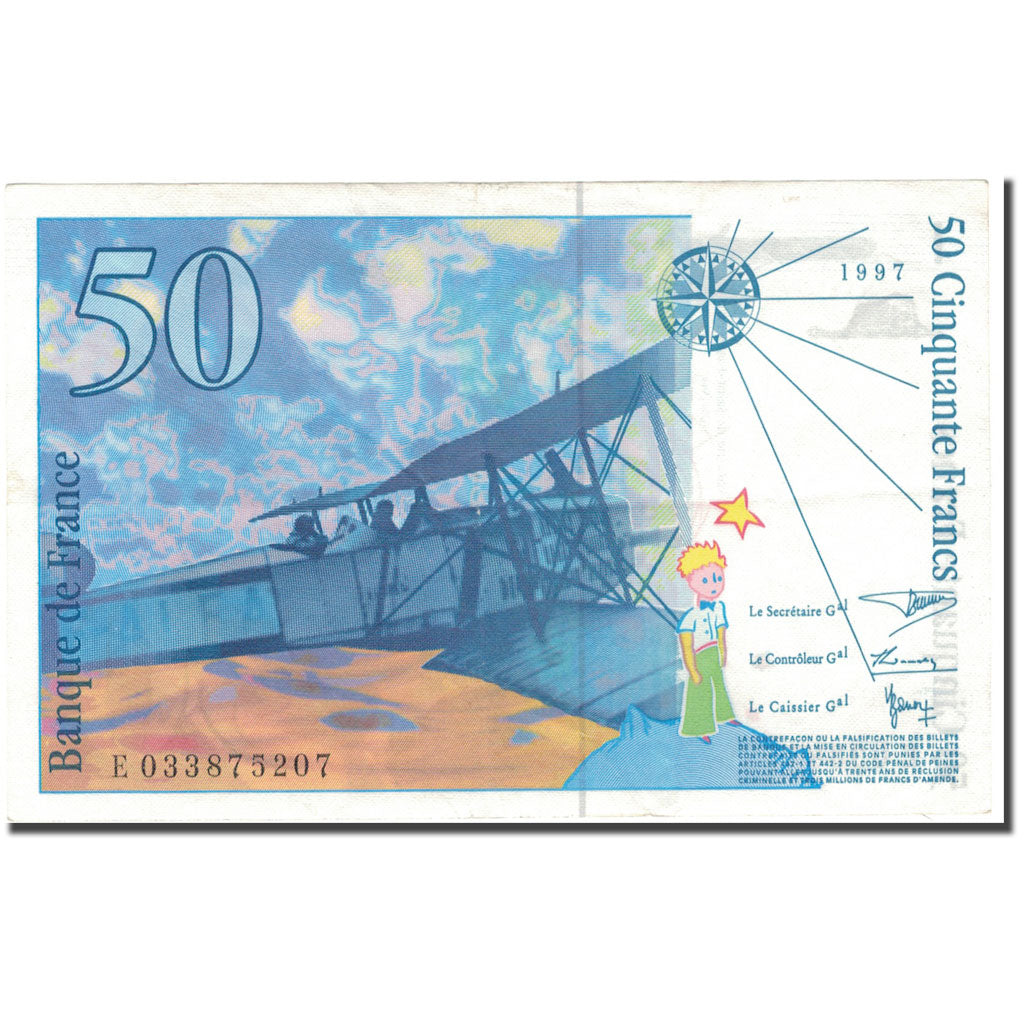 Frankreich, 50 Francs, St Exupéry, 1997, SS+, Fayette:73.4, KM:157Ad