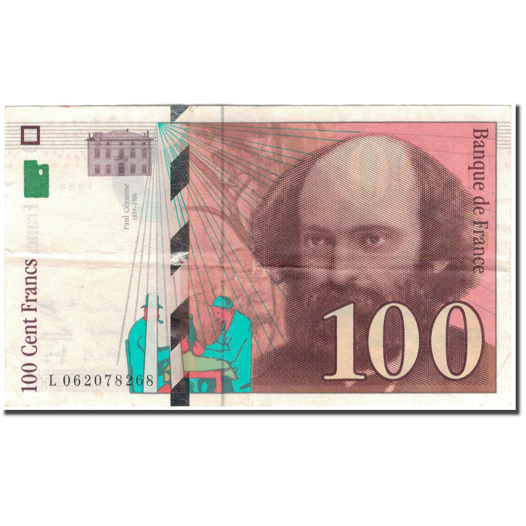 France, 100 Francs, Cézanne, 1998, EF(40-45), Fayette:74.2, KM:158a