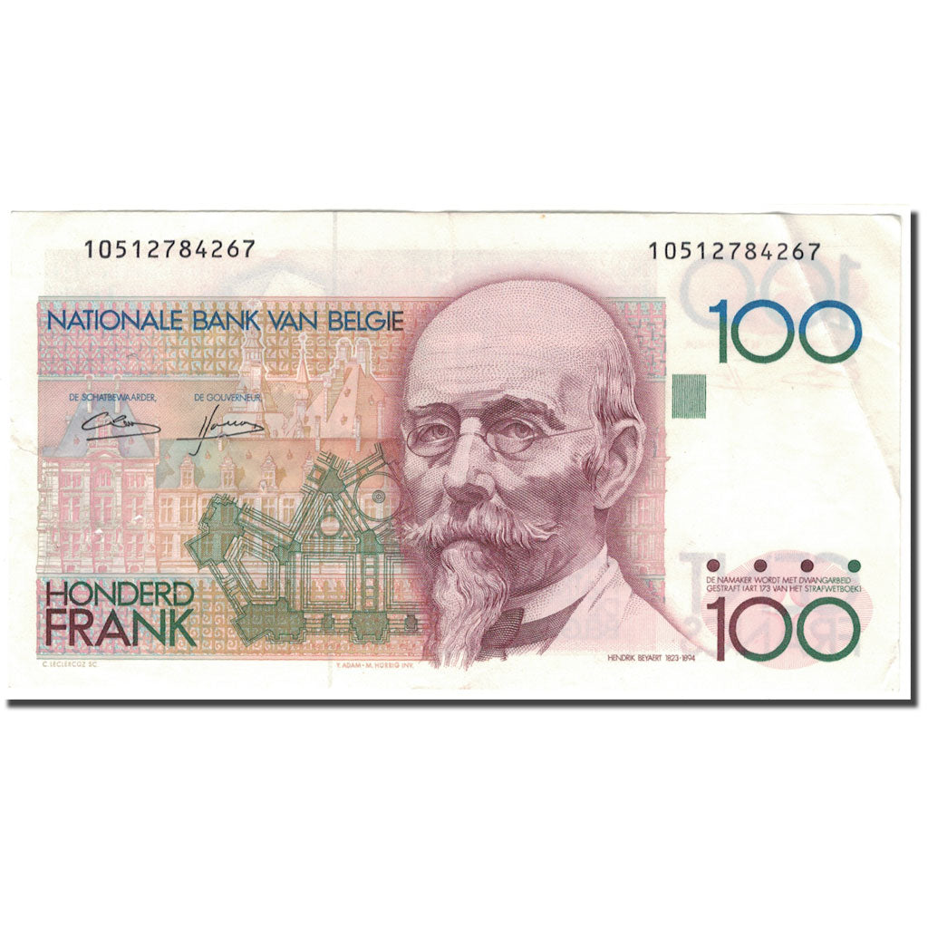 Billete, 100 Francs, Bélgica, KM:142a, MBC