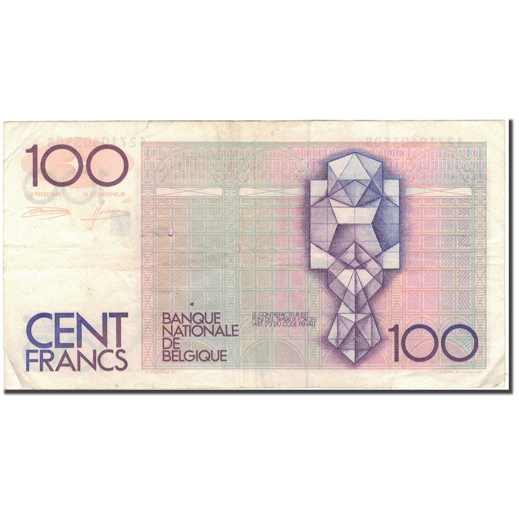 Nota, Bélgica, 100 Francs, KM:142a, VF(20-25)