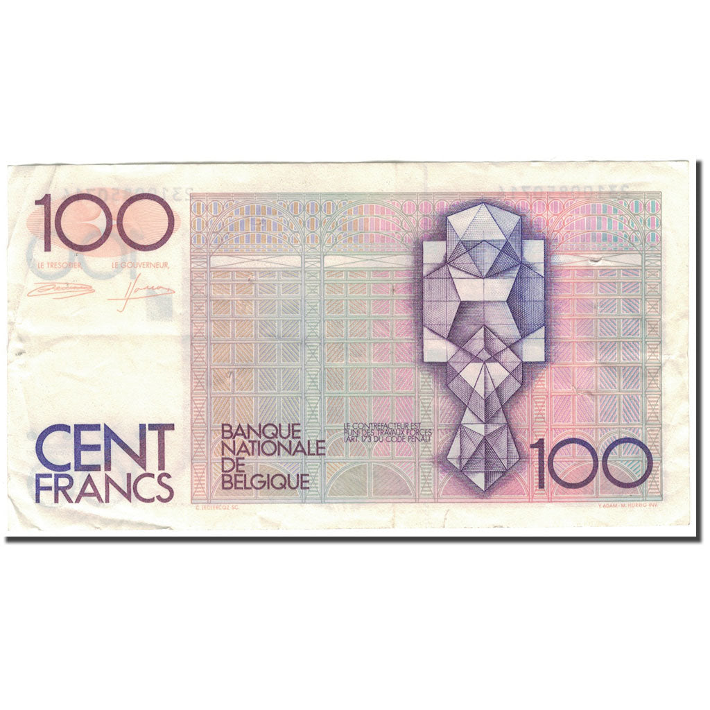 Nota, Bélgica, 100 Francs, KM:142a, VF(30-35)