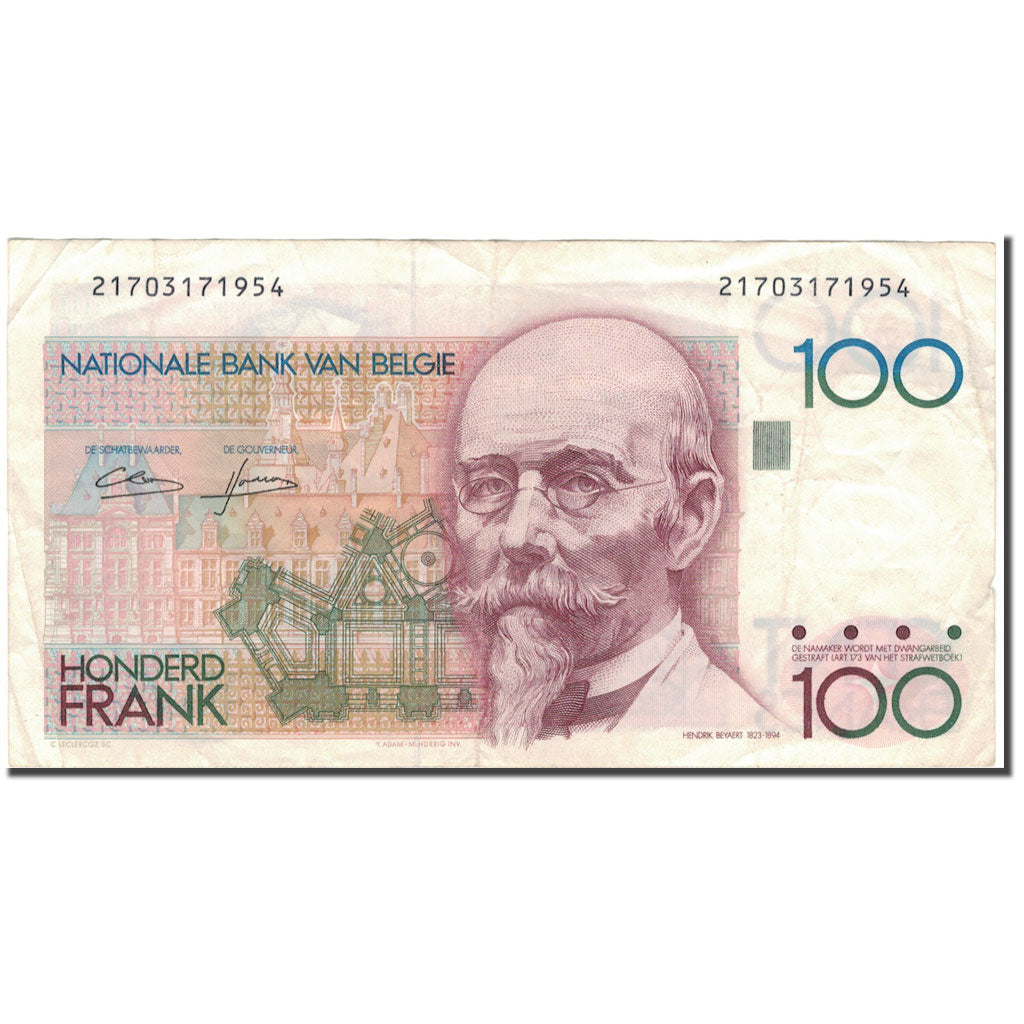 Billet, Belgique, 100 Francs, KM:142a, TB+