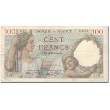 Francja, 100 Francs, Sully, 1939-10-26, VF(30-35), Fayette:26.12, KM:94